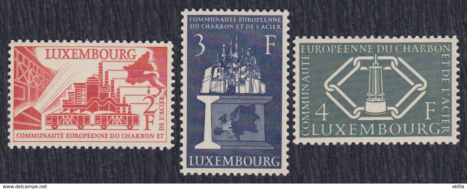Luxembourg 1956 European Coal And Steel Community Anniversary, MNH (**) Michel 552-554 - Neufs