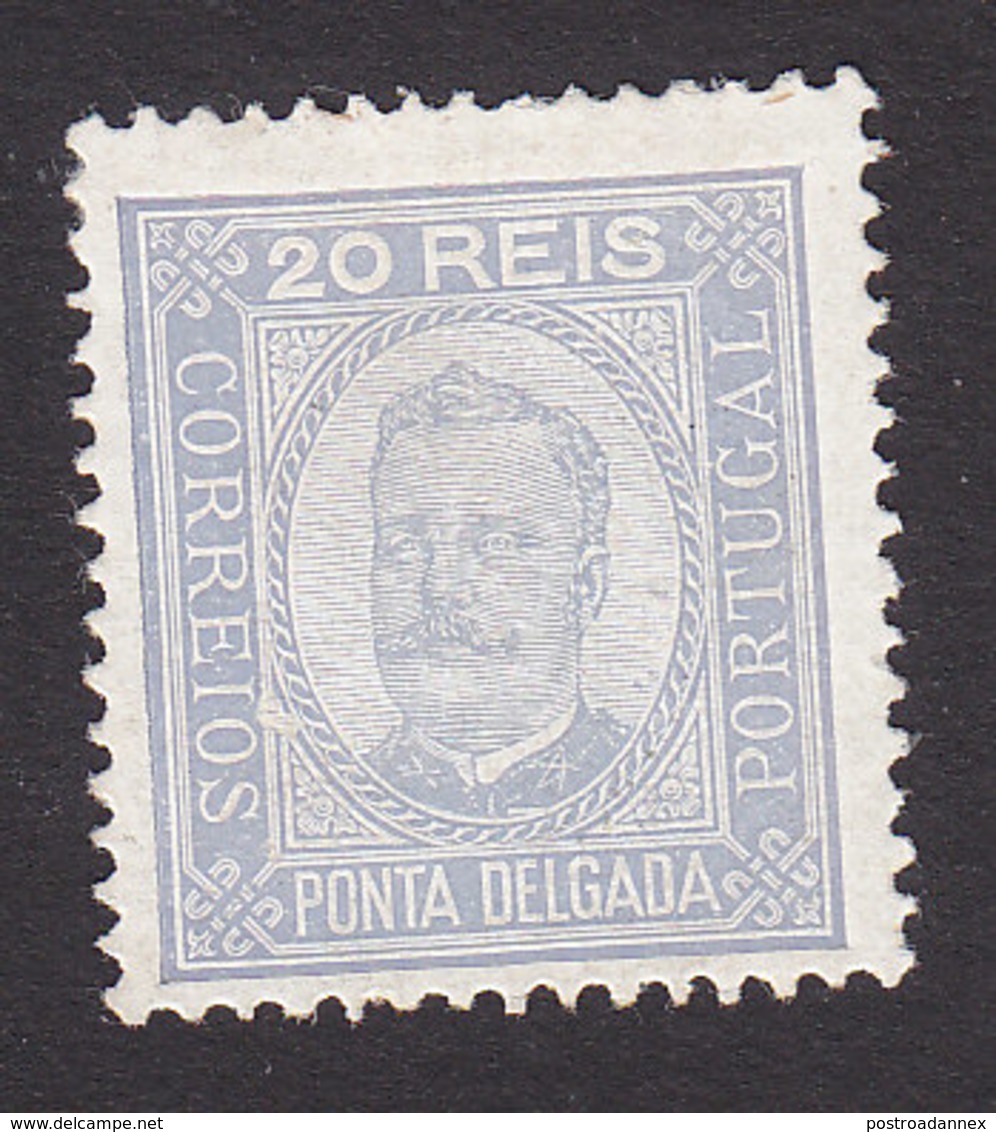 Ponta Delgada, Scott #4, Mint Hinged, King Carlos, Issued 1892 - Ponta Delgada