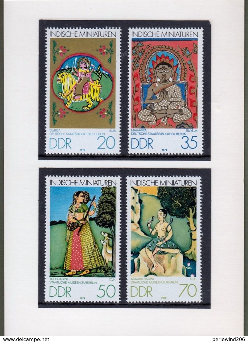 DDR: Ministerkarte / Minister Card / Geburtstagskarte Des DDR-Postministers, Mi-Nr. 2418-21: Indische Miniaturen ! RR - Briefe U. Dokumente