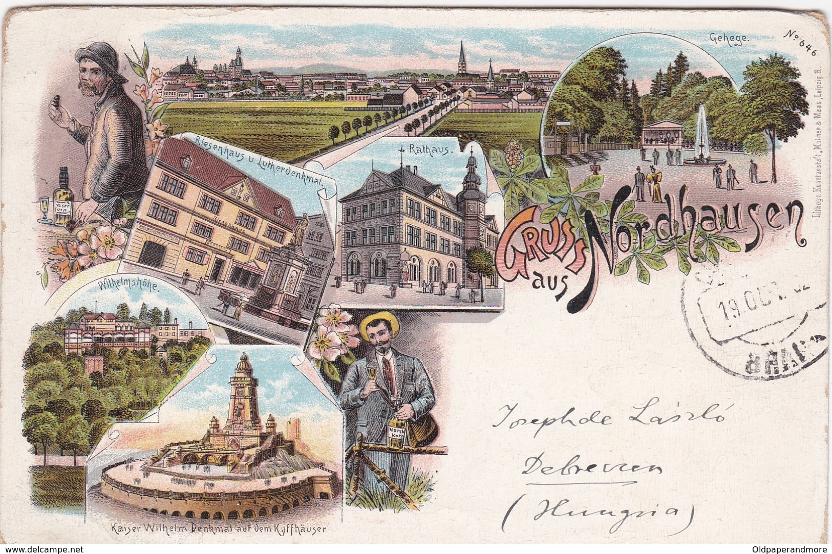 POSTCARD  GERMANY - LITHO - GRUSS AUS NORDHAUSEN - Nordhausen