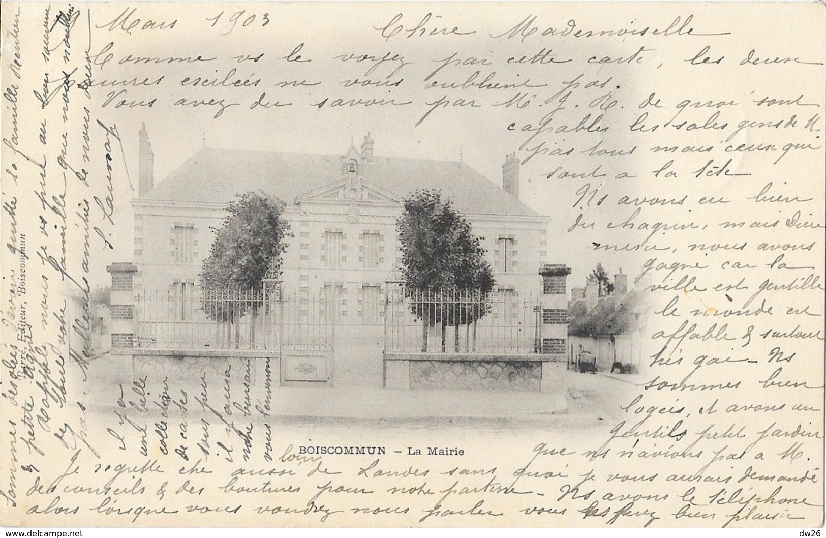 Boiscommun (Loiret) - La Mairie - Edition Barré - Carte Dos Simple - Autres & Non Classés
