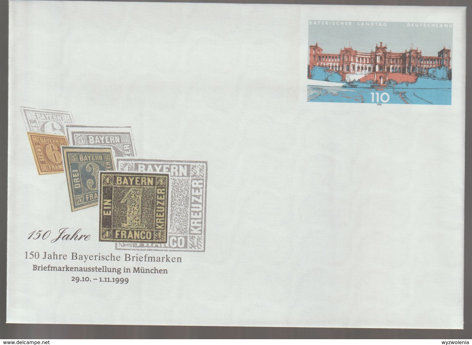 M 985) BRD GS-Umschlag Mi# USo 11 *: 1999 Briefmarken Bayern Landtag München - Enveloppes - Neuves