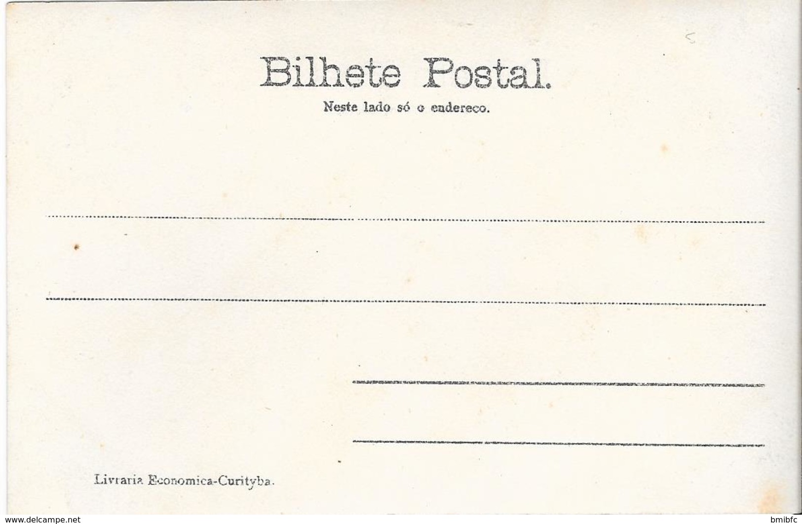 Voir Scan Au Dos :  Bilhete Postal Livraria Economica Curityba - Curitiba