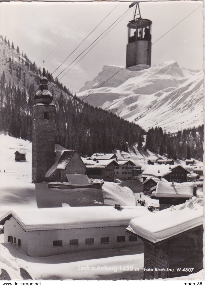 AUTRICHE - Lech Am Arlberg -  Photo RISCH-LAU - STATION DE SKI - TELEPHERIQUE TELECABINE - Lech