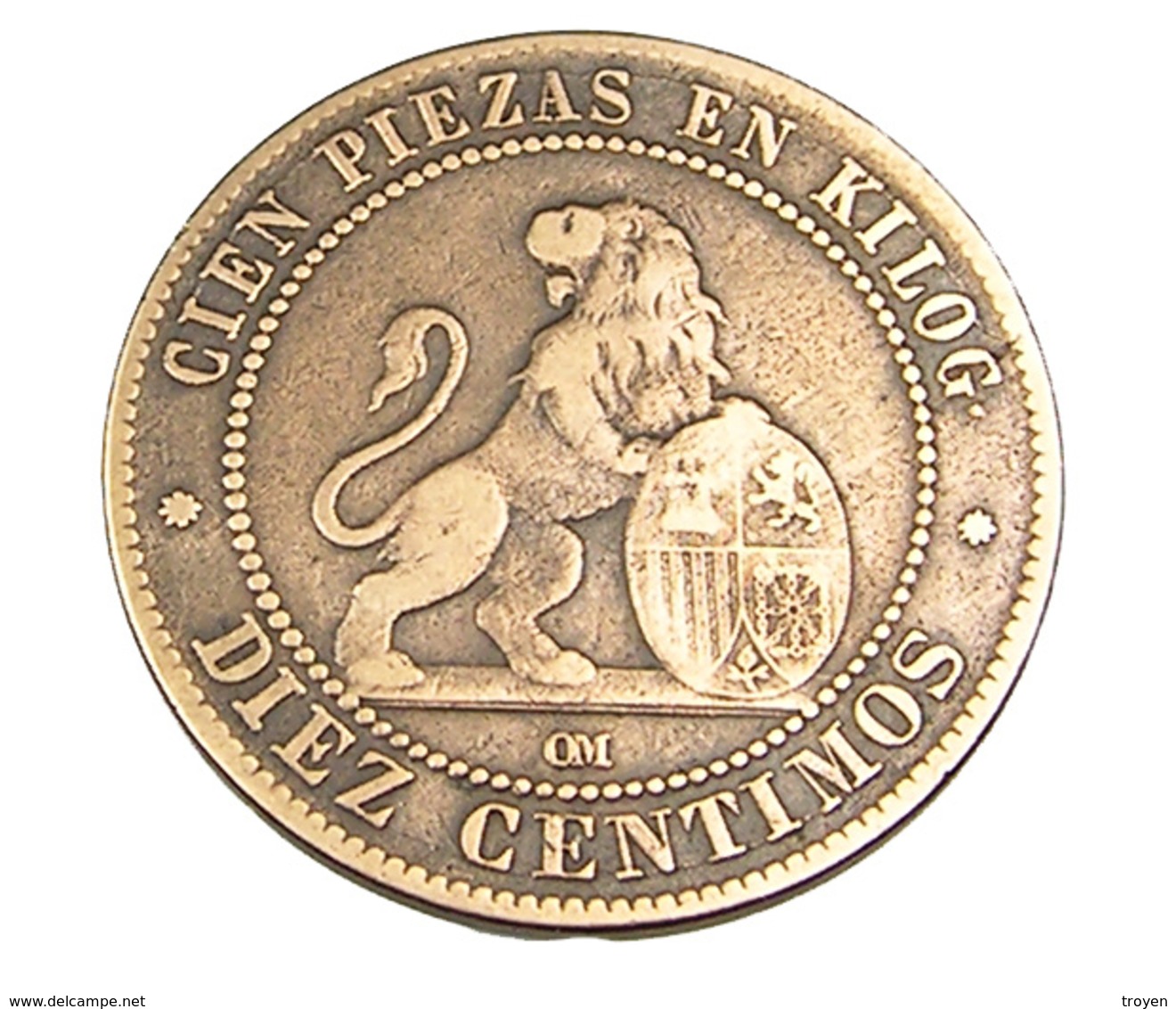 10 Centimos -  Espagne -1870 Om - Cuivre - TB+ - - Monete Provinciali