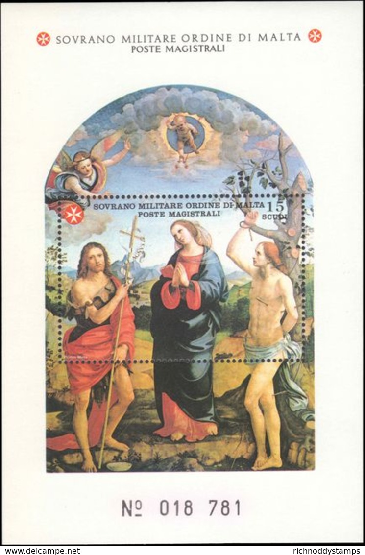 Sovereign Military Order Of Malta 1991 St John The Baptist By Viti Souvenir Sheet Unmounted Mint. - Malte (Ordre De)