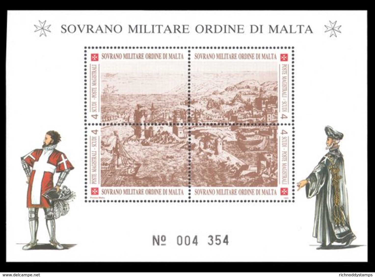 Sovereign Military Order Of Malta 1993 Fort On Rhodes Souvenir Sheet Unmounted Mint. - Malte (Ordre De)