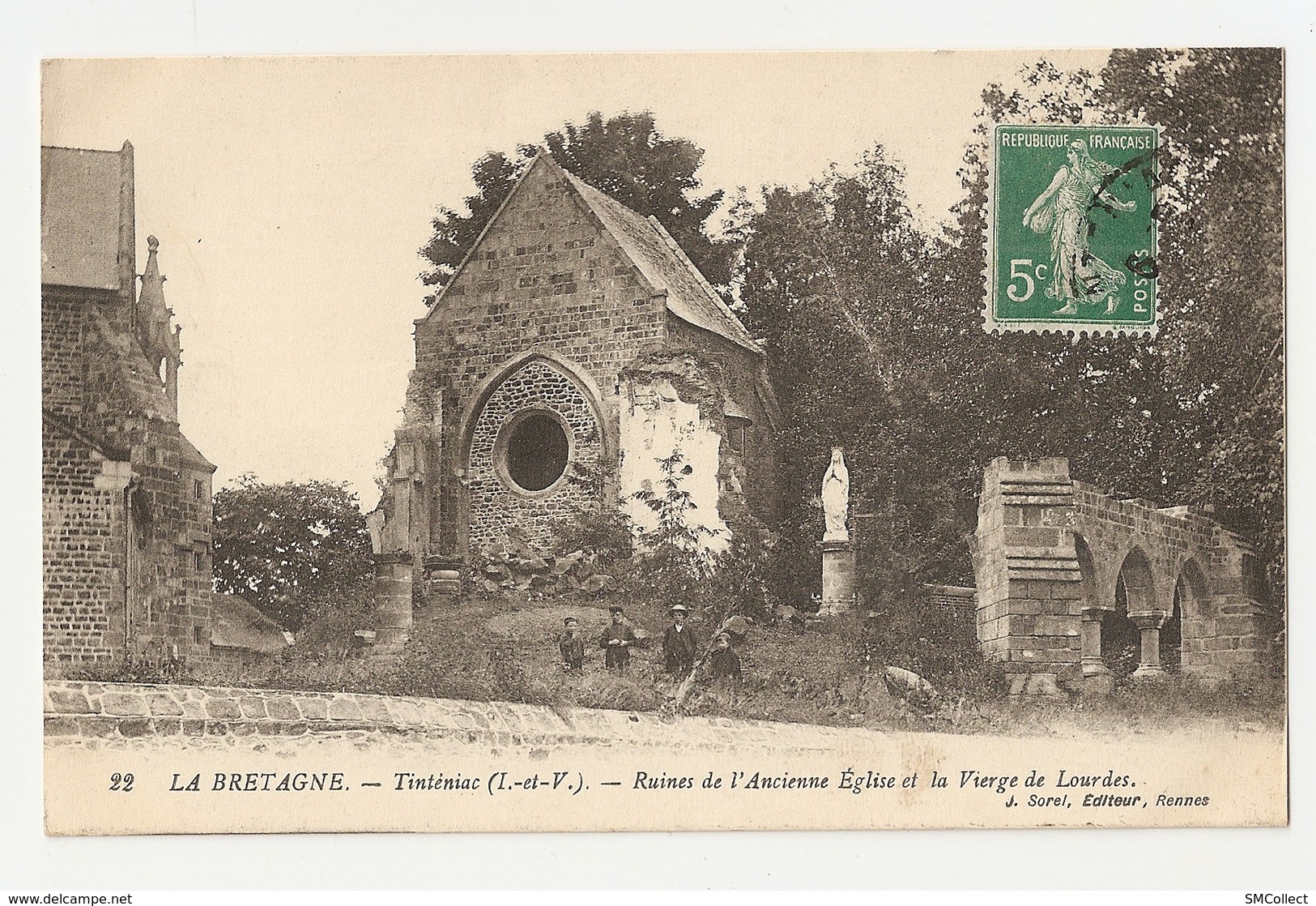 35 Tinténiac, Ruines De L'ancienne église Et La Vierge De Lourdes (2313) - Autres & Non Classés