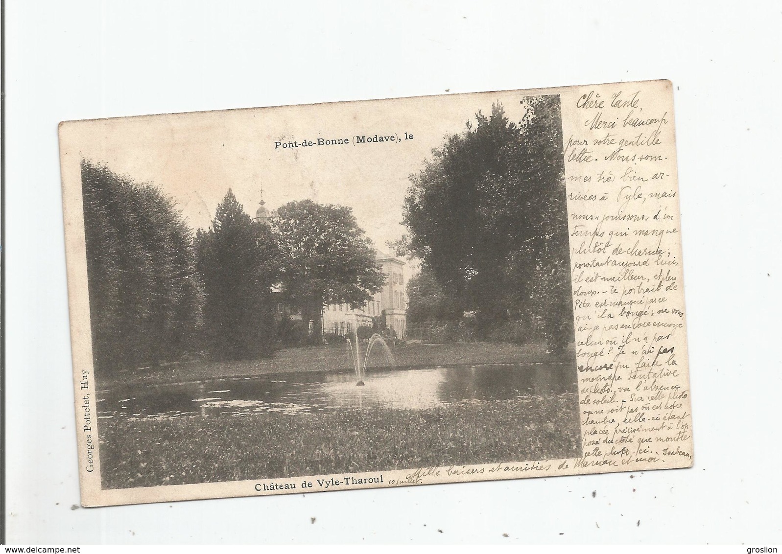 MODAVE (HAMEAU LE PONT DE BONNE) CHATEAU DE VYLE -THAROUL 1903 - Modave