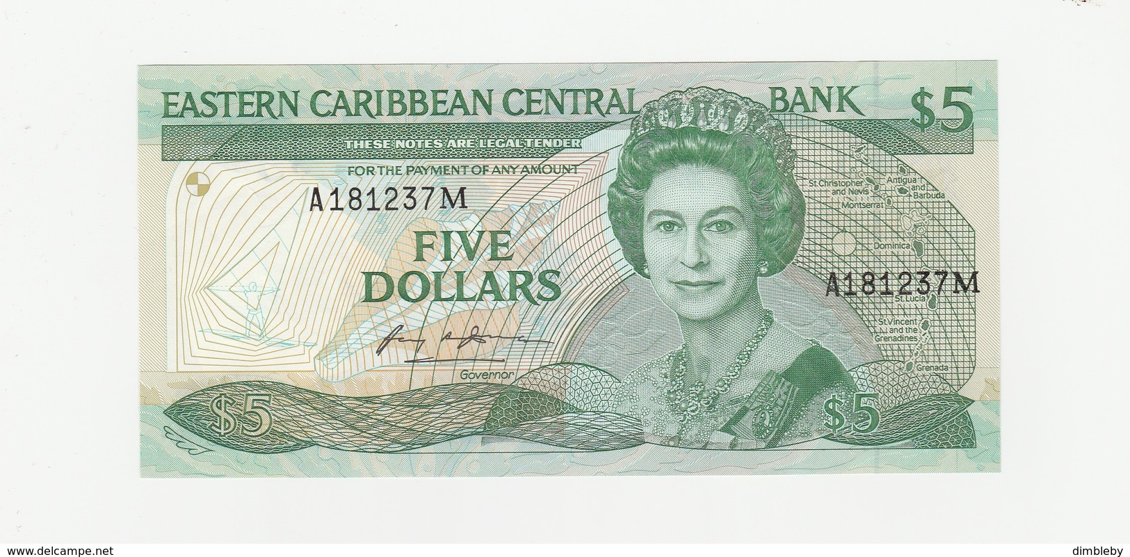 5 Dollars - Montserrat UNZ - East Carribeans