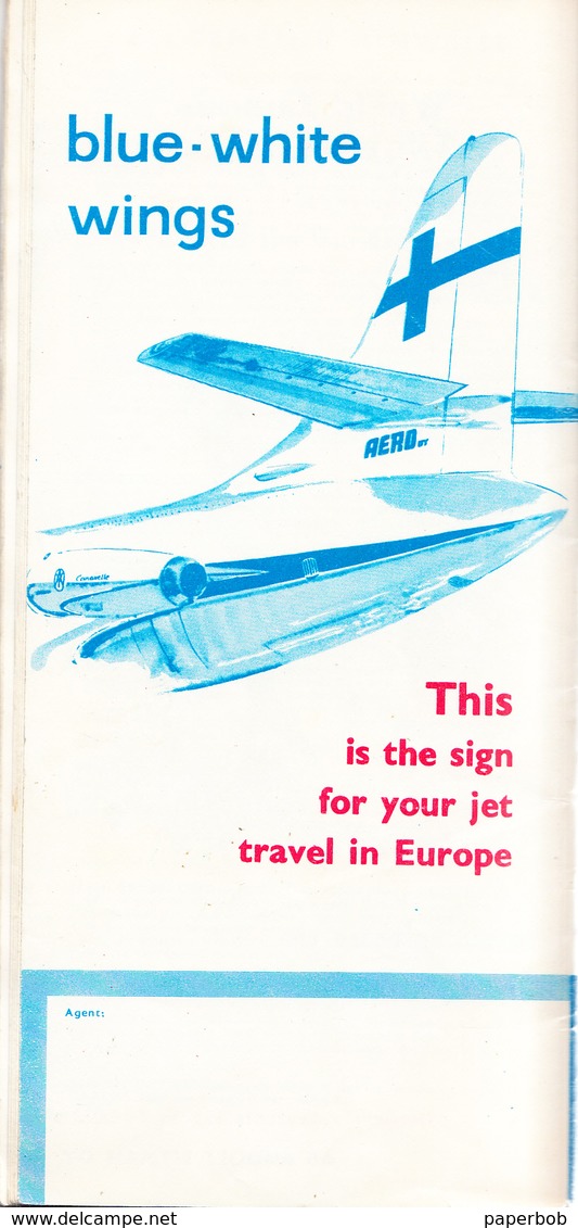 FINNAIR SUOMI FINLAND 1961 AIRPLANE TIMETABLE 24 PAGES - Europe