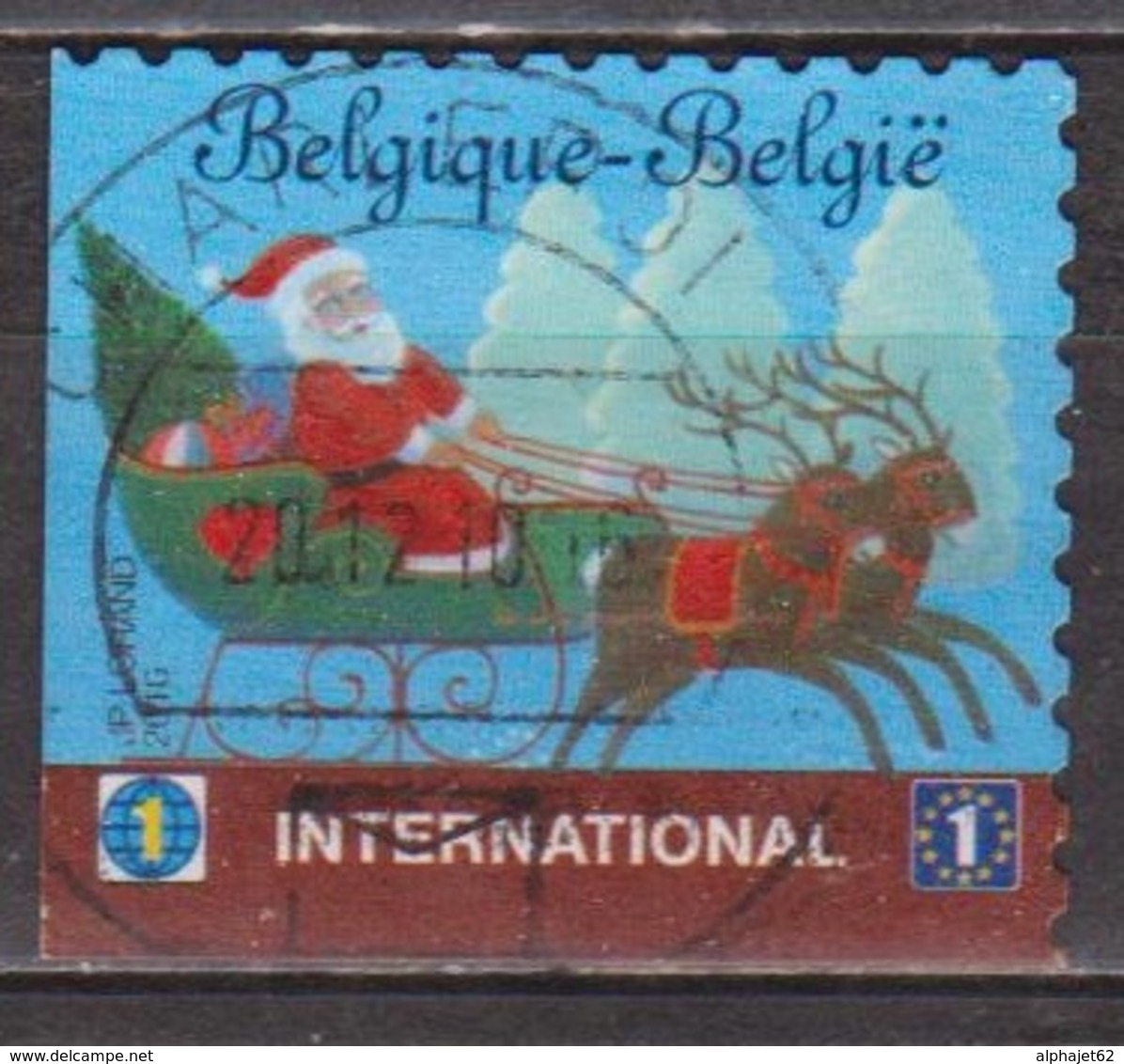 Père Noel En Traineau Tiré Par Des Rennes - BELGIQUE - Noel - N° 4069 - 2010 - Used Stamps