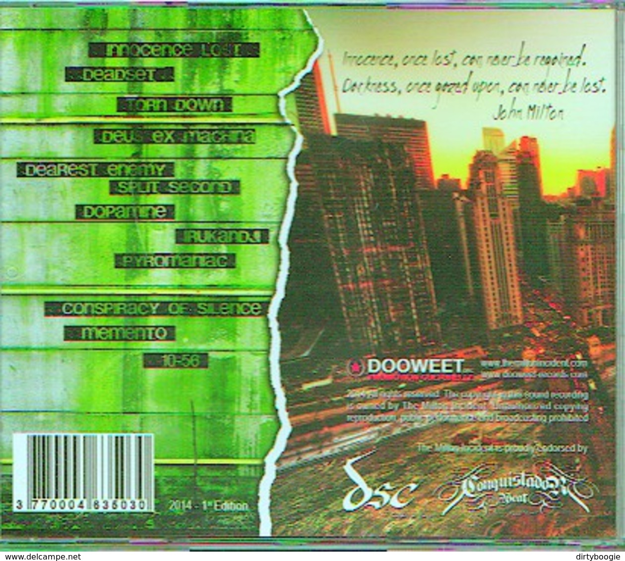 The MILTON INCIDENT - Innocence Lost - CD - METAL ALTERNATIF - Hard Rock & Metal