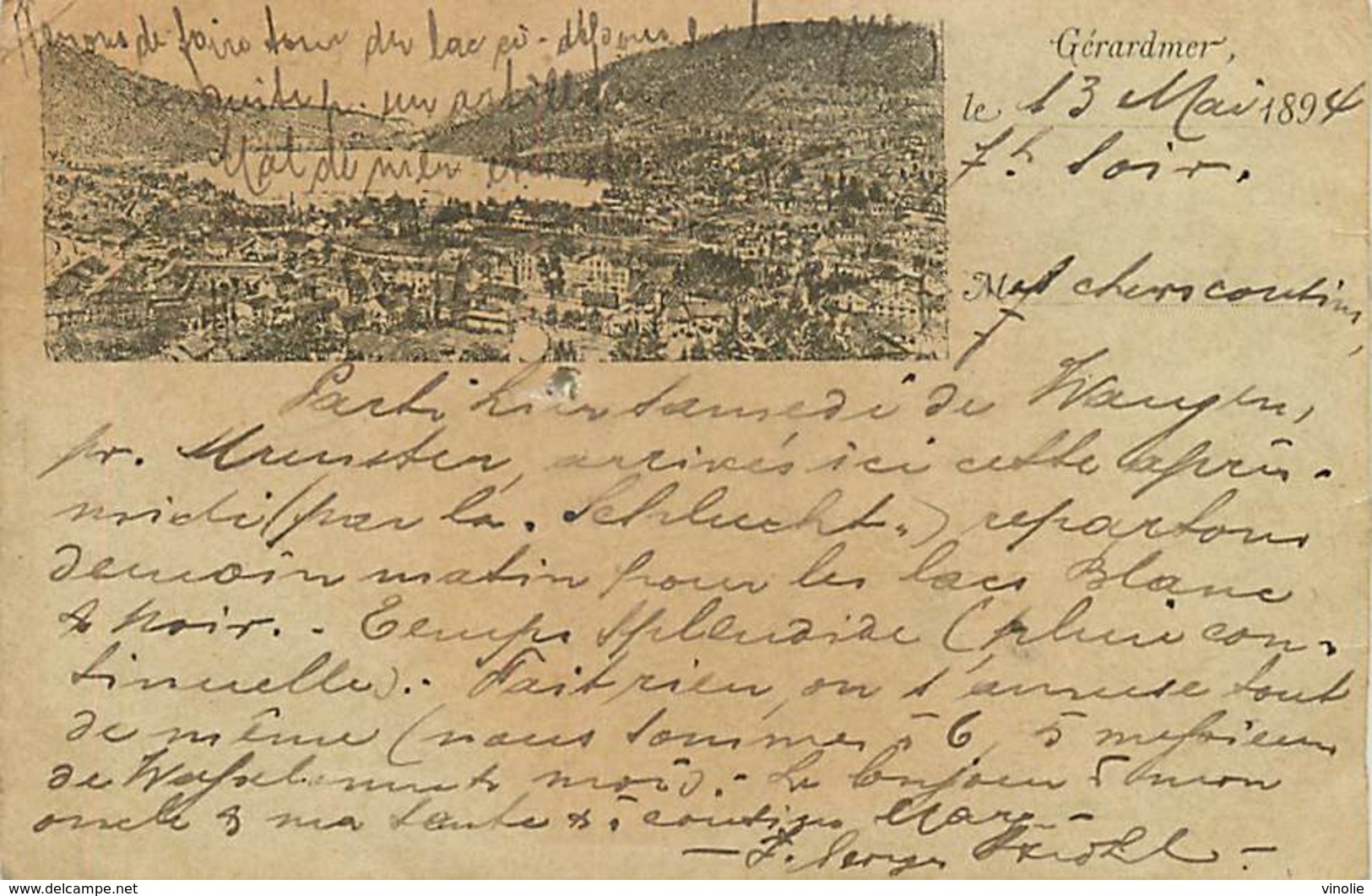 D-18-201 : GERARDMER. CARTE PRECURSEUR 1894. RARE. - Gerardmer