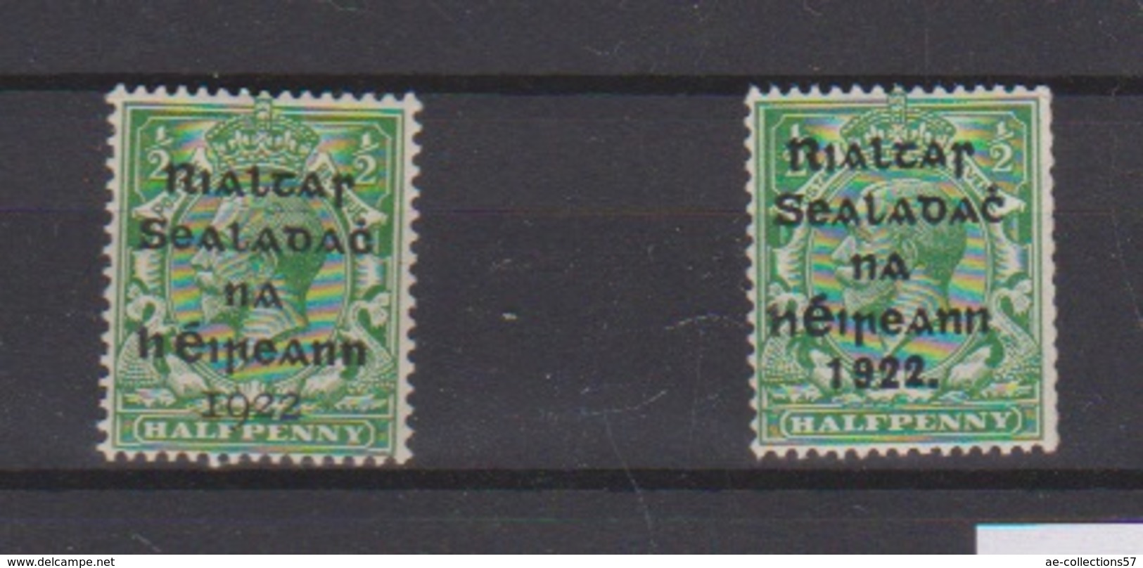 Irlande / N 1 A Et B / 1/2 P Vert / NEUF Avec Trace De Charnière - Unused Stamps