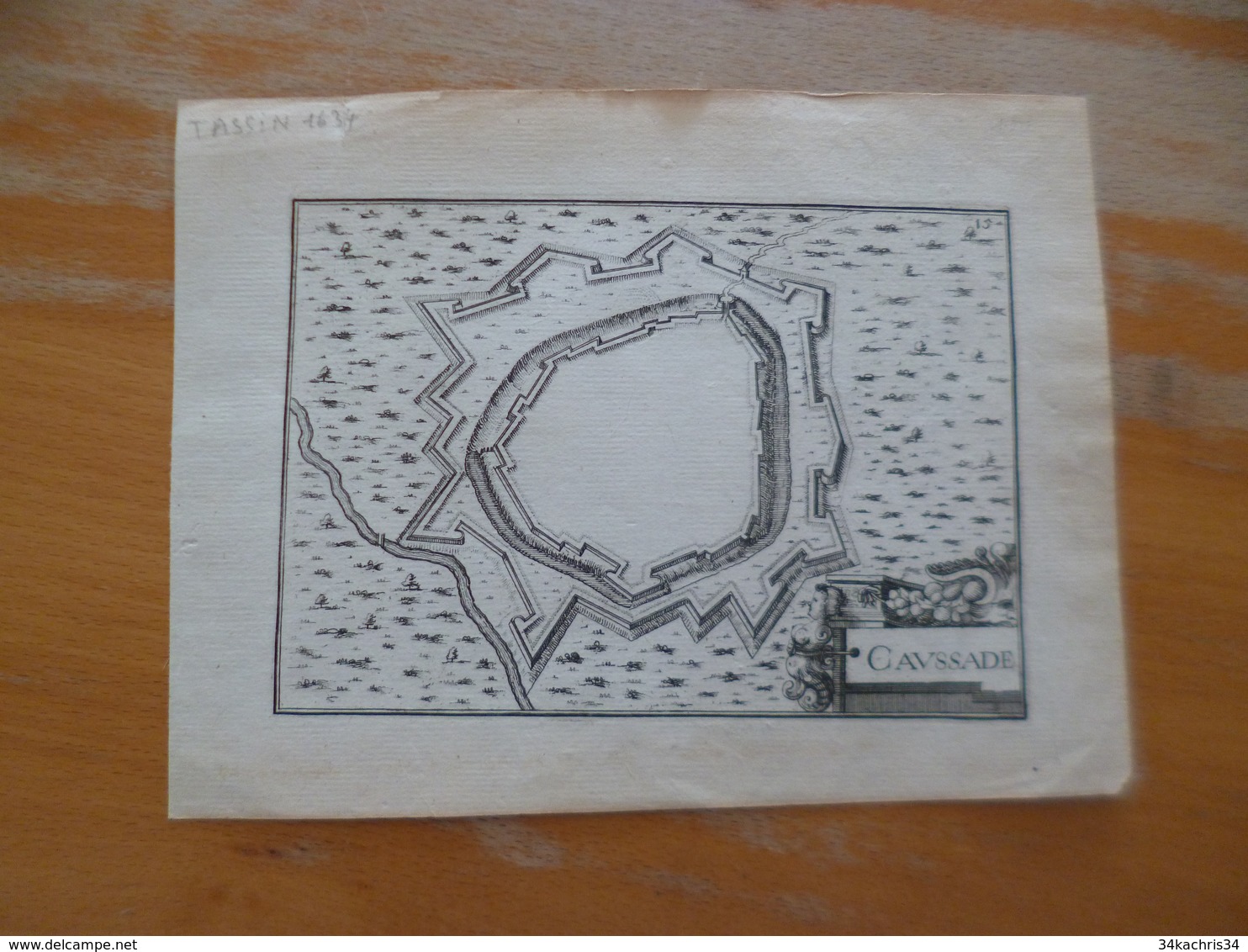 Carte Plan 17ème Tassin Caussade Tarn 19.5 X 15.5 Cm Environs - Geographische Kaarten