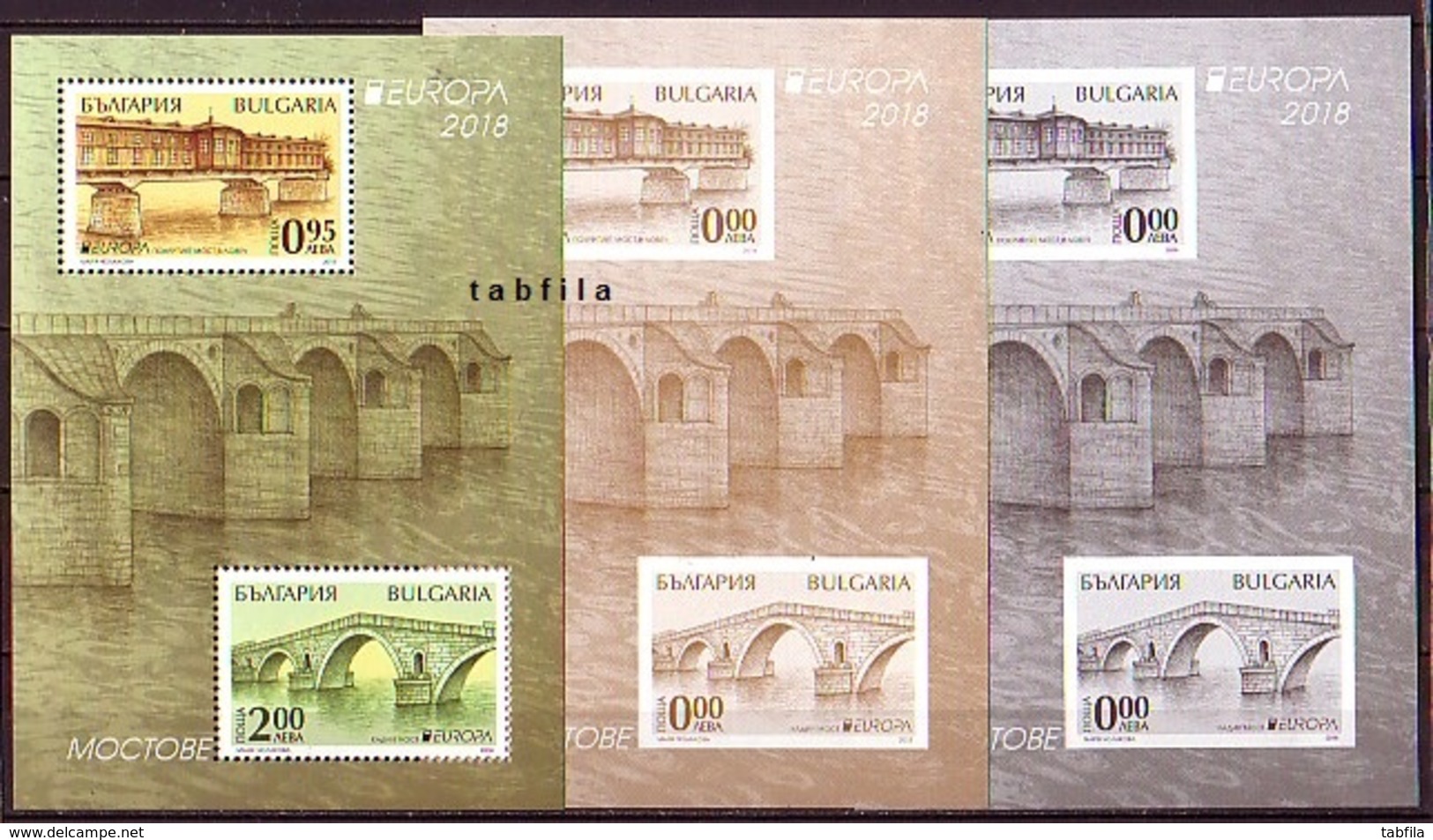 BULGARIA / BULGARIE - 2018 - EUROPA - SEPT - Ponts - 3 Bl** Normal + 2 Souv. - 2018