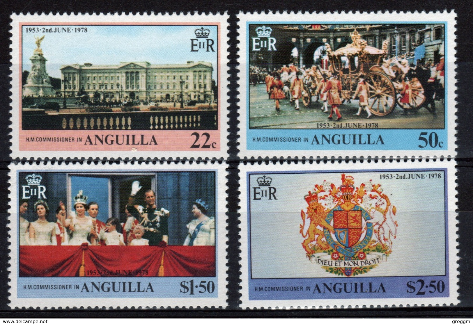 Anguilla Set Of Stamps To Celebrate 25th Anniversary Of The Coronation. - Anguilla (1968-...)