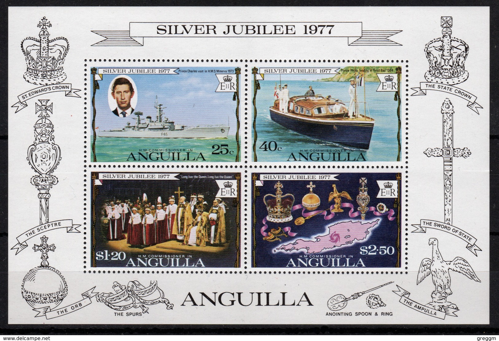 Anguilla Mini Sheet To Celebrate Silver Jubilee 1977. - Anguilla (1968-...)
