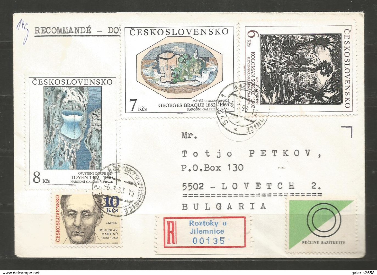 CHECOSLOVAKIA - INTERESTING  COVER Traveled To BULGARIA  - D 1814 - Covers & Documents