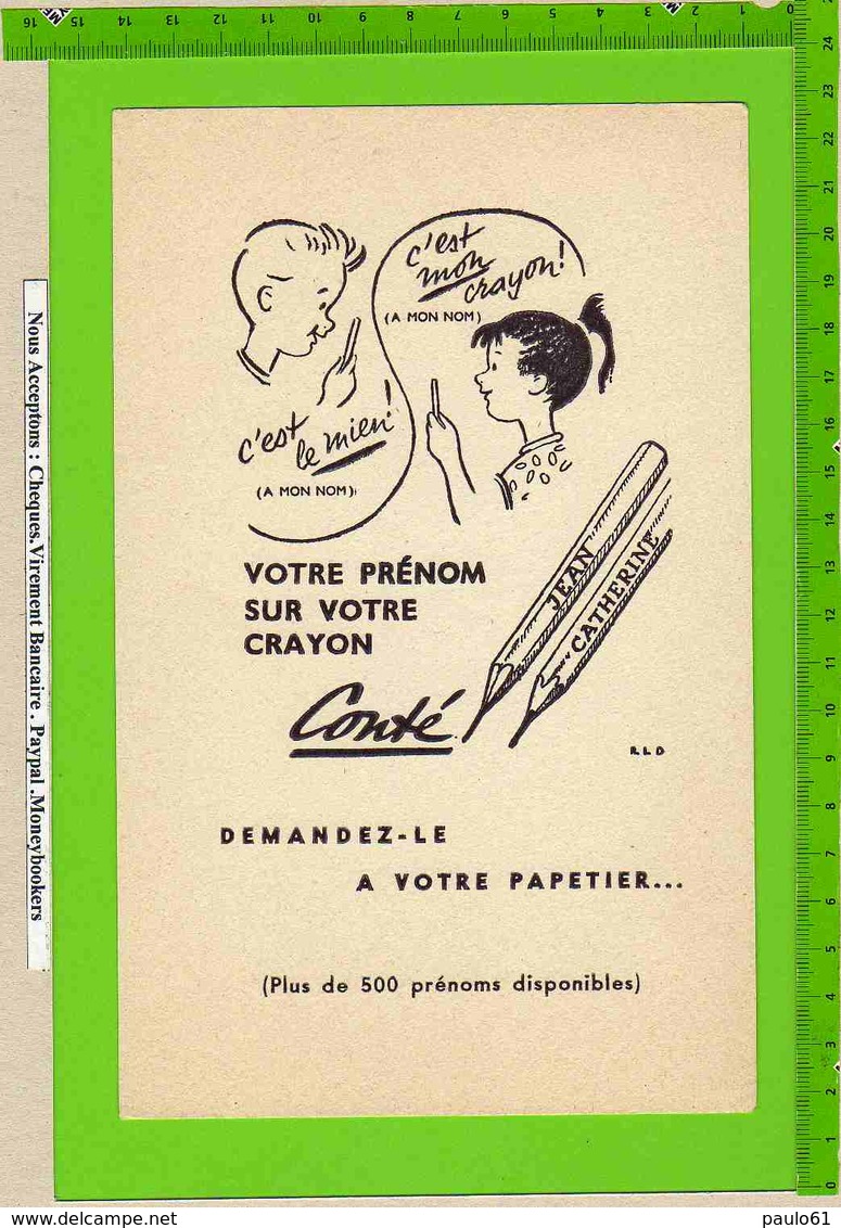 BUVARD  : Votre Prenon Sur Votre Crayon CONTE - Papeterie