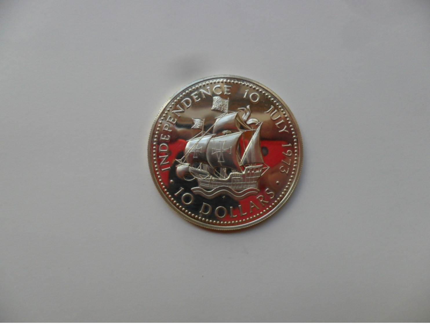 BAHAMAS 10 DOLLARS 1978 AG 925, PESO 49,75g -50mm  PROOF - Bahama's