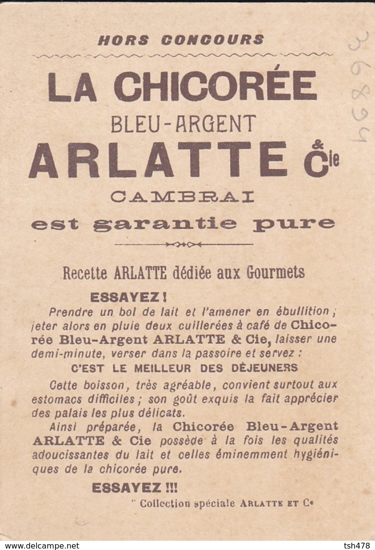 CHROMO---chicorée Bleu Argent  ARLATTE & CIie  CAMBRAI--berrichonne--( Bergère )--voir 2 Scans - Tea & Coffee Manufacturers