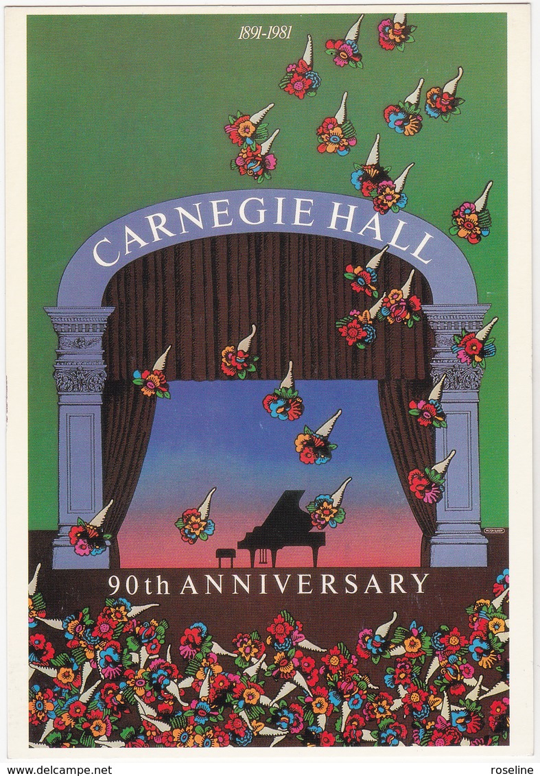 MILTON GLASER  Ed Art Unlimited N°A2851 - Peinture  Publicité Carnegie Hall Concert Piano - CPM 10,5x15 TBE 1981 Neuve - Sonstige & Ohne Zuordnung