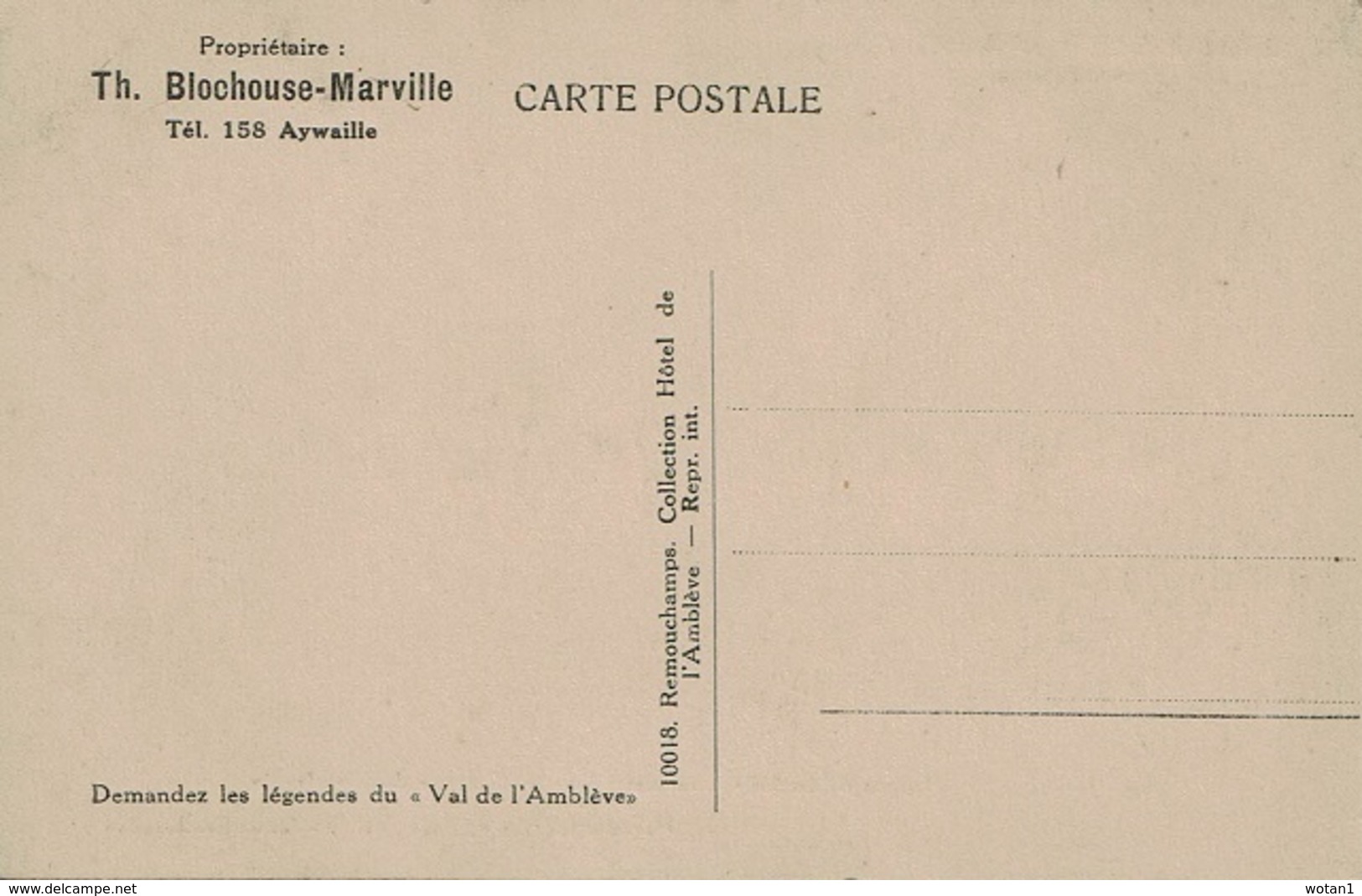 AYWAILLE - Hôtel Belvédère Et Amblève - Remouchamps. Entrée De La Salle à Manger, Face Au Château De Montjardin - Aywaille