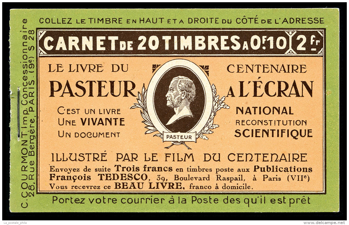 N°170C2, Série 28, PASTEUR A L'ECRAN Et MONOBLOC, Couverture Cartonnée, SUP (certificat)   Qualité: ** - Other & Unclassified