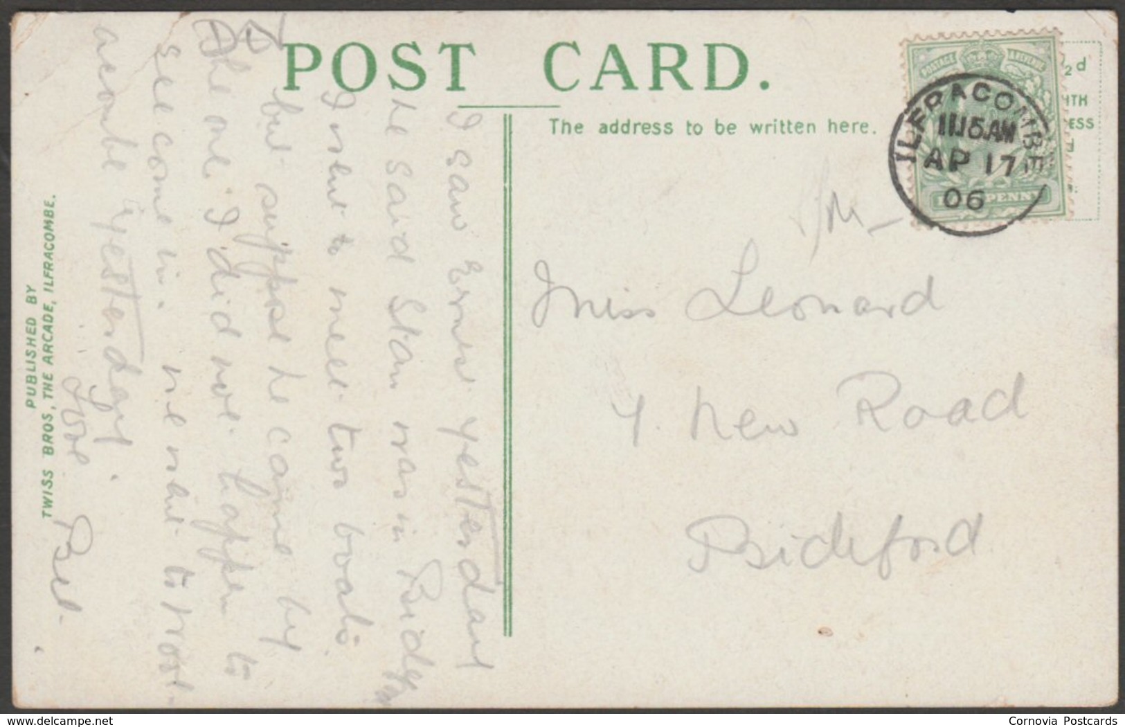 Old Post Office, Lee, Devon, 1906 - Twiss Bros Postcard - Other & Unclassified