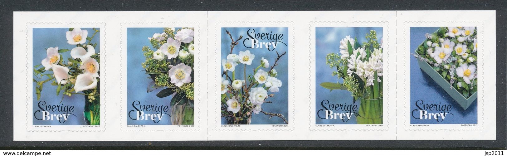 Sweden 2017. Facit # 3208-3212. Winter Flowers, Strip Of 5 From Booklet SH104. MNH (**) - Ongebruikt