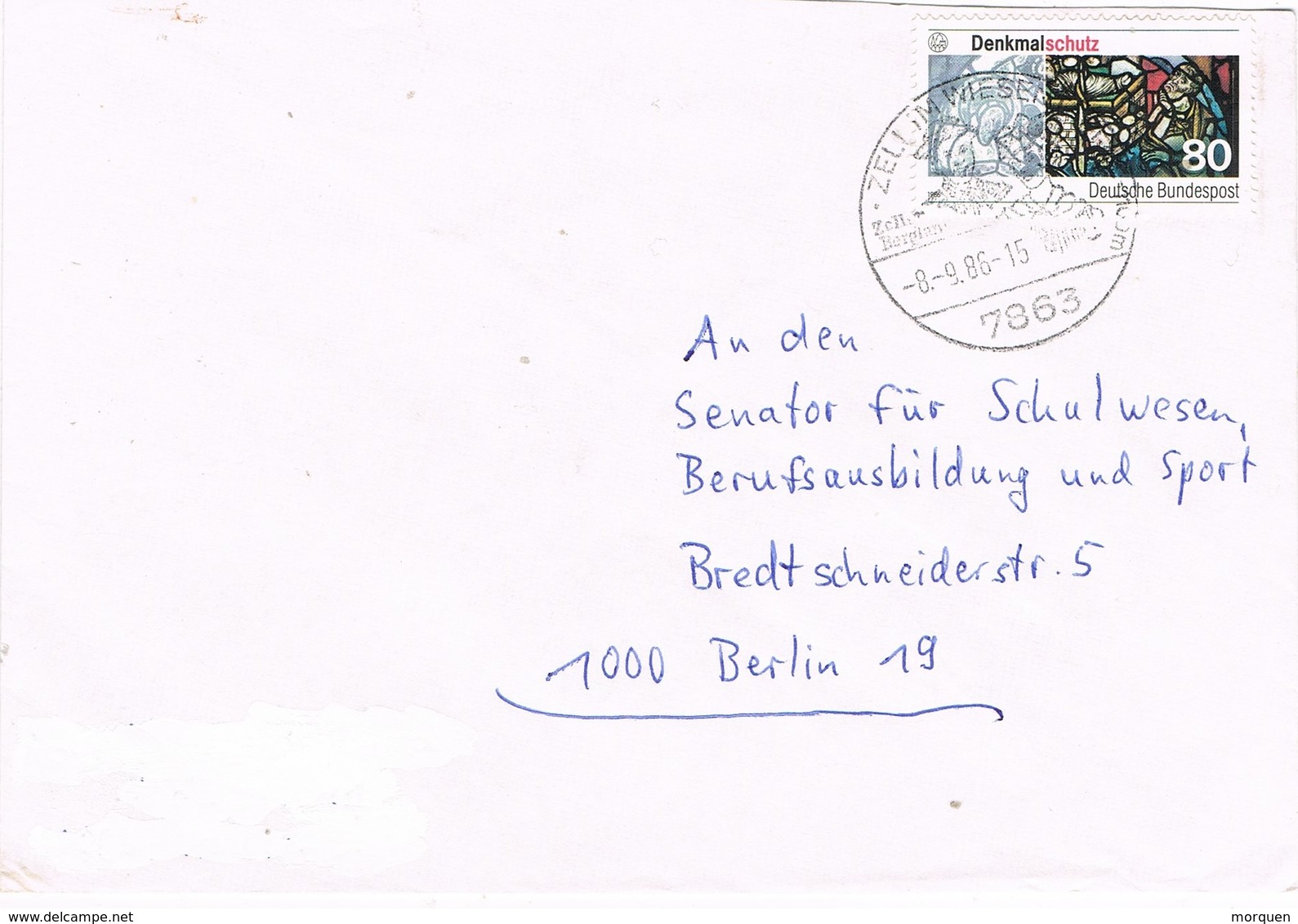 28484. Carta ZELL IM WIESENTAL (Alemania Federal) 1986. Feria, Fechador Especial - Cartas & Documentos