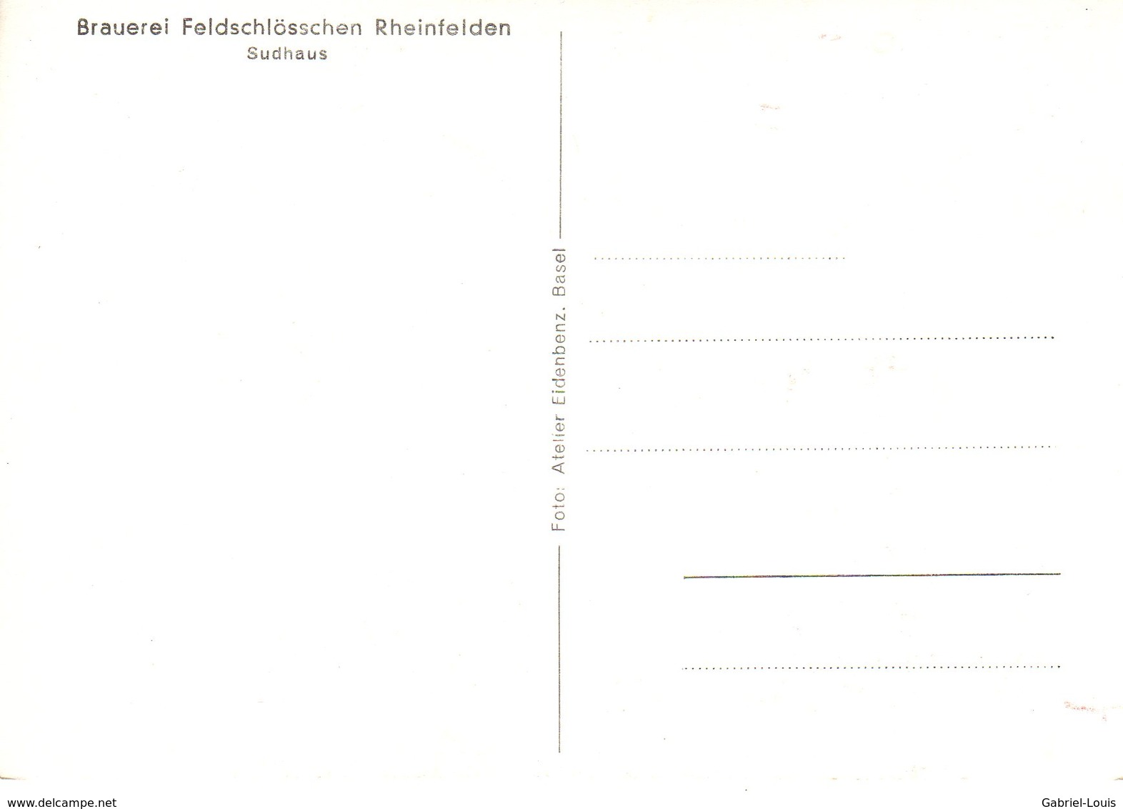 Brauerei Feldschlösschen Rheinfelden Sudhaus - Non écrite ( Carte 15 X 10 Cm) - Rheinfelden