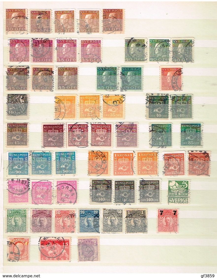 SUEDE - Petit Lot De Timbres Oblitérés Période 1911/1936 - Collections