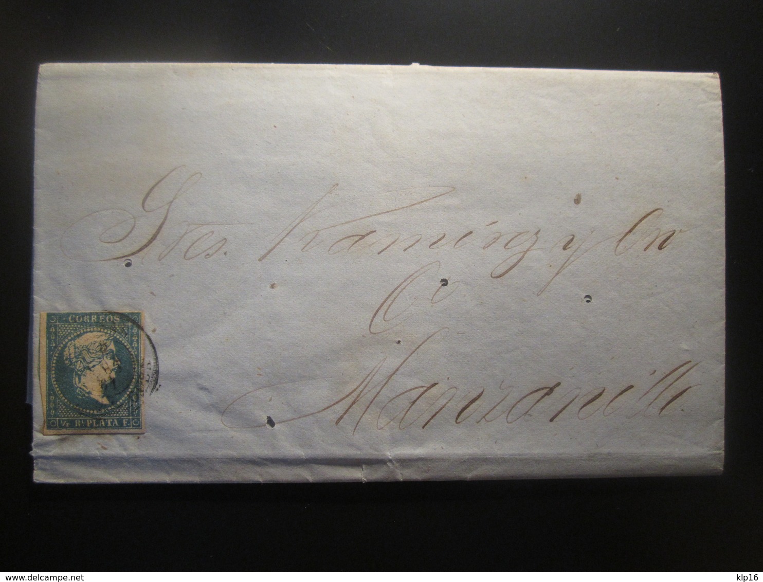 1861 CUBA COVER With 1/2 REAL STAMP - Préphilatélie