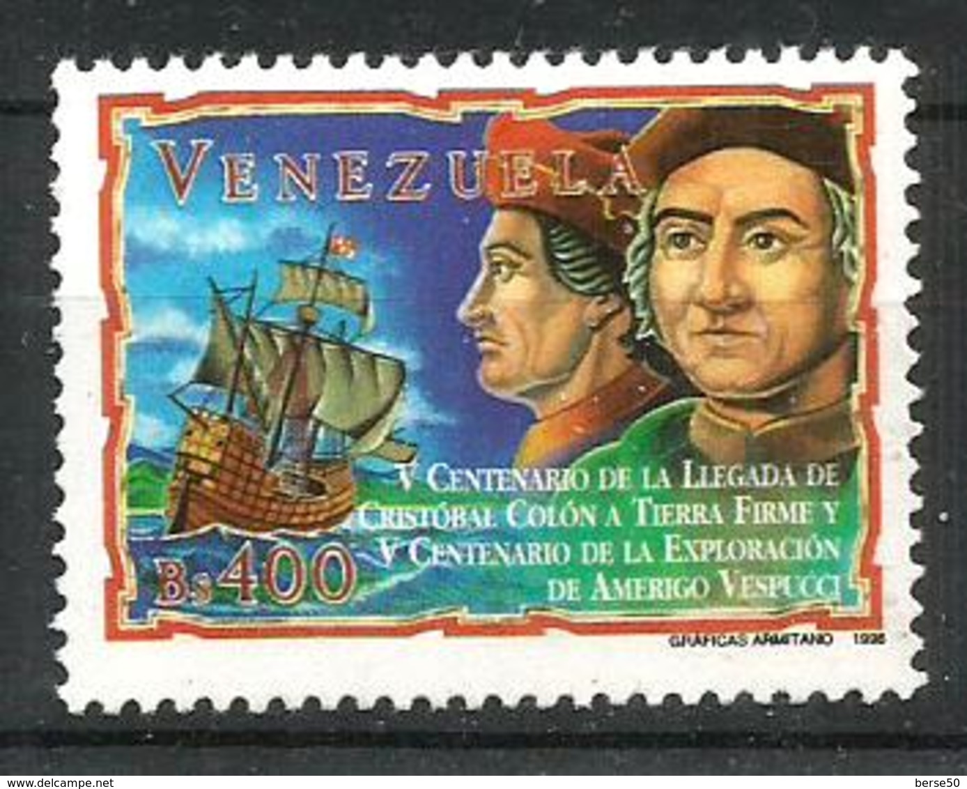 1998 VENEZUELA Congiunta Italia  VESPUCCI   Serie Completa Nuova ** MNH - Venezuela