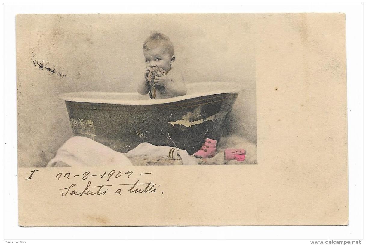 BAMBINO IN VASCA DA BAGNO DEL 1902 VIAGGIATA FP - Autres & Non Classés