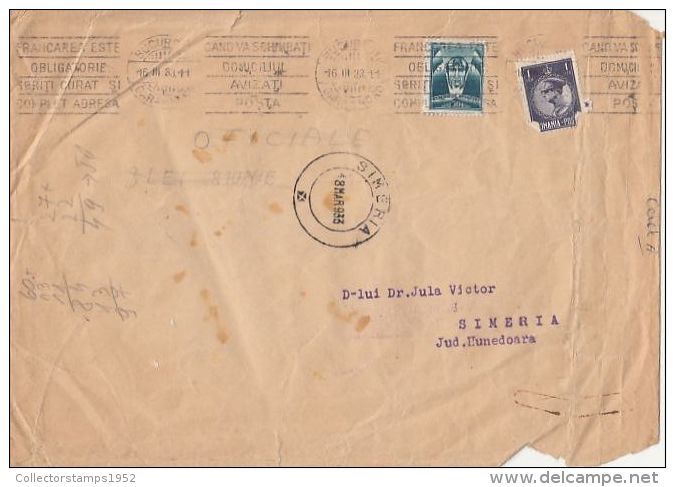6356FM- AVIATION, KING CHARLES 2ND, STAMPS ON COVER, 1933, ROMANIA - Storia Postale