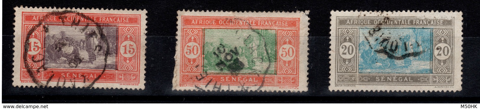 Senegal - 3 Timbres Obliteres Ambulant / Convoyeur - Usati