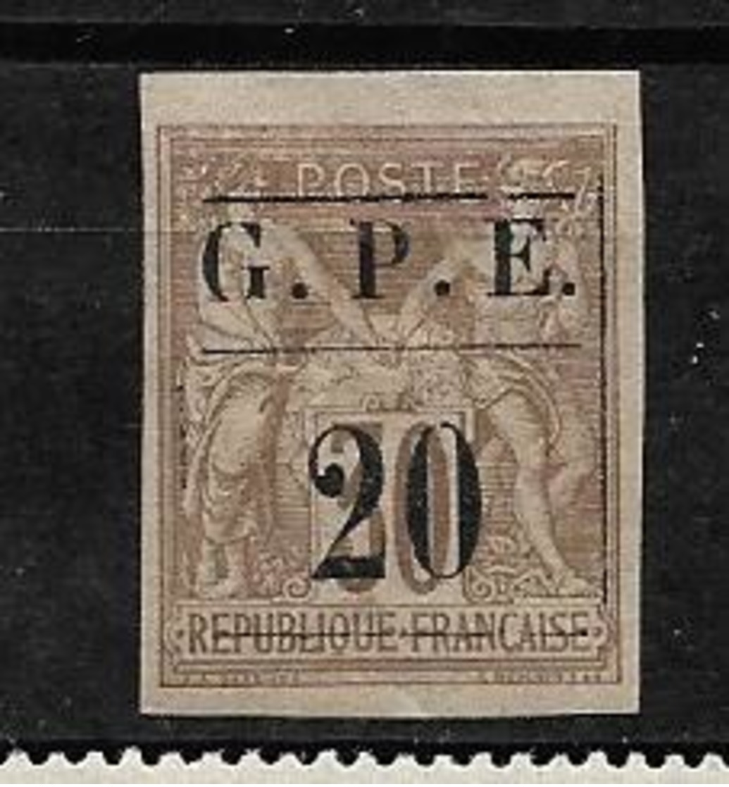 #219# GUADELOUPE YVERT 1 UNUSED NO GUM, SEE SCANS FOR CONDITION. - Neufs