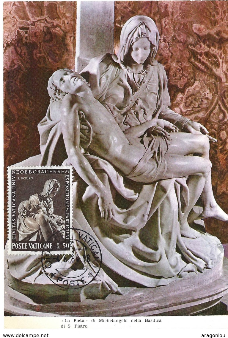 Roma La Pieta De Michelanglo Nella Basilica, 4.6. 1964, L50,(2scans) - Maximumkarten (MC)