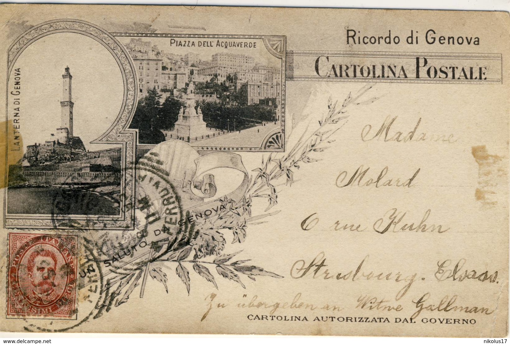 Ricardo Di Genova- Lanterna Di Genova- Piazza Aquaverde,-1895 - Genova