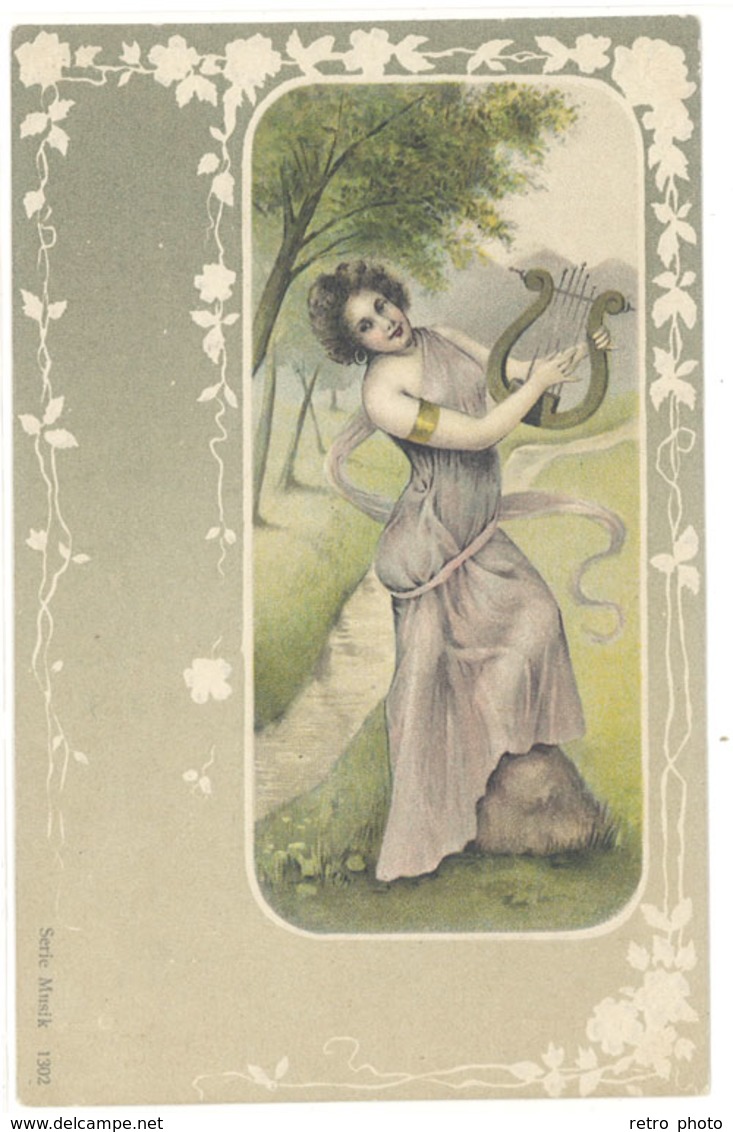 Cpa Illustrateur, Femme, Période Art Nouveau, Série Musik   ( S. 2643 ) - Other & Unclassified