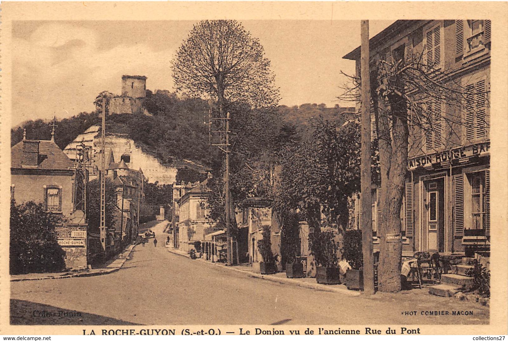 95-LA ROCHE-GUYON- LE DONJON VU DE L'ANCIENNE RUE DU PONT - La Roche Guyon