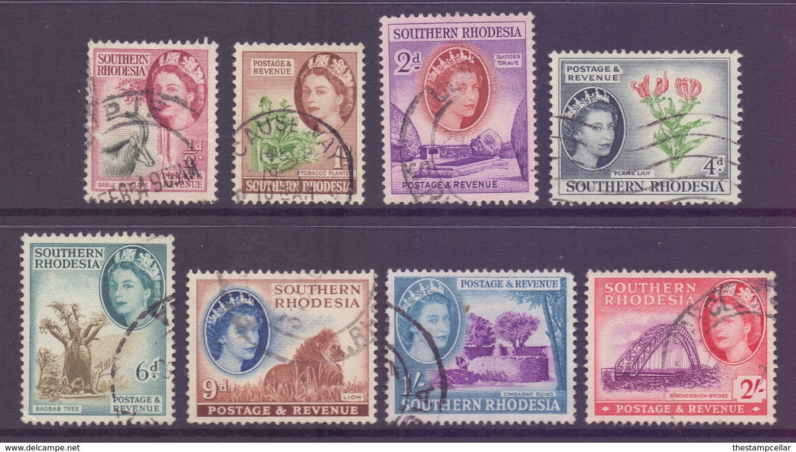 Southern Rhodesia 1953 Elizabeth II, Various Values To 2/- SG78/87 - Southern Rhodesia (...-1964)