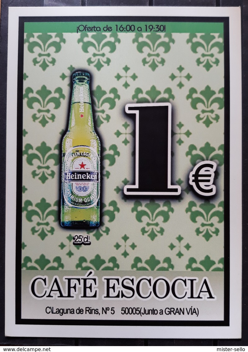 POSTAL CERVEZA - BEER HEINEKEN - CAFÉ ESCOCIA. - Alcoholes