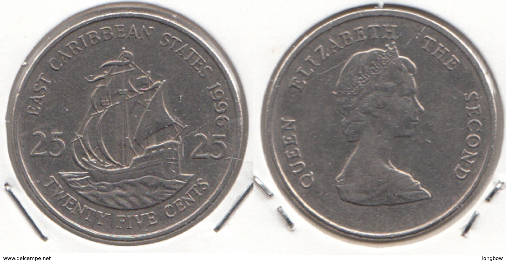 East Caribbean States 25 Cents 1996 Km#14 - Used - Caraïbes Orientales (Etats Des)