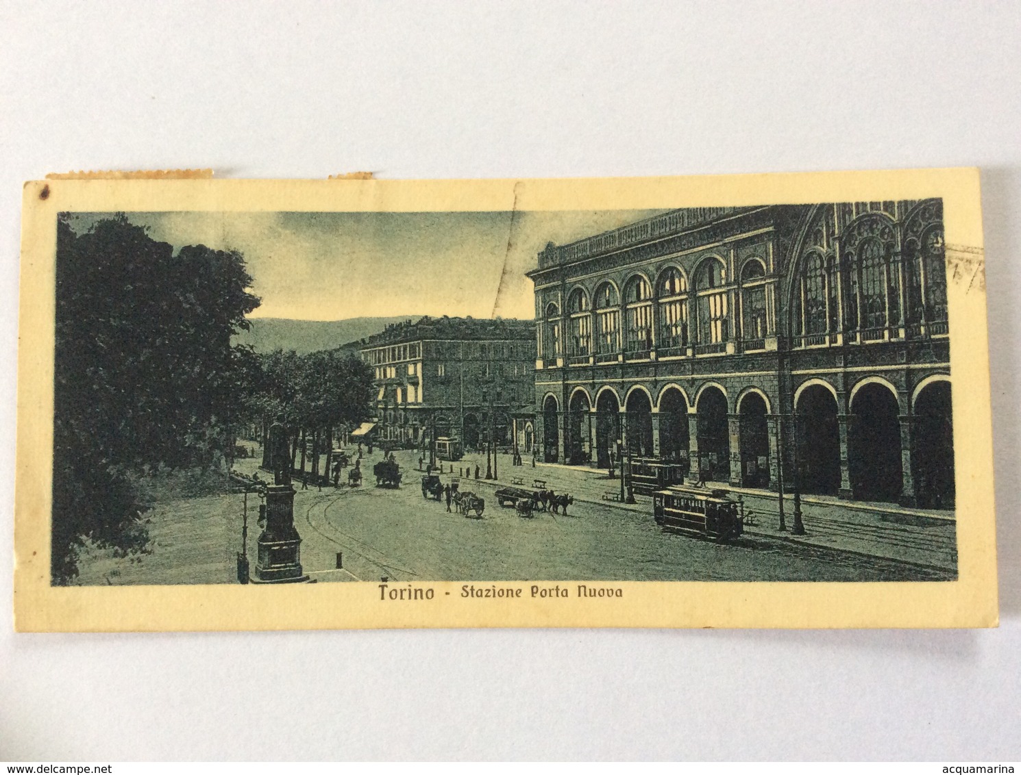 TORINO - Stazione Porta Nuova, Carrozze, Tram - Minicartolina V 1926 - Stazione Porta Nuova