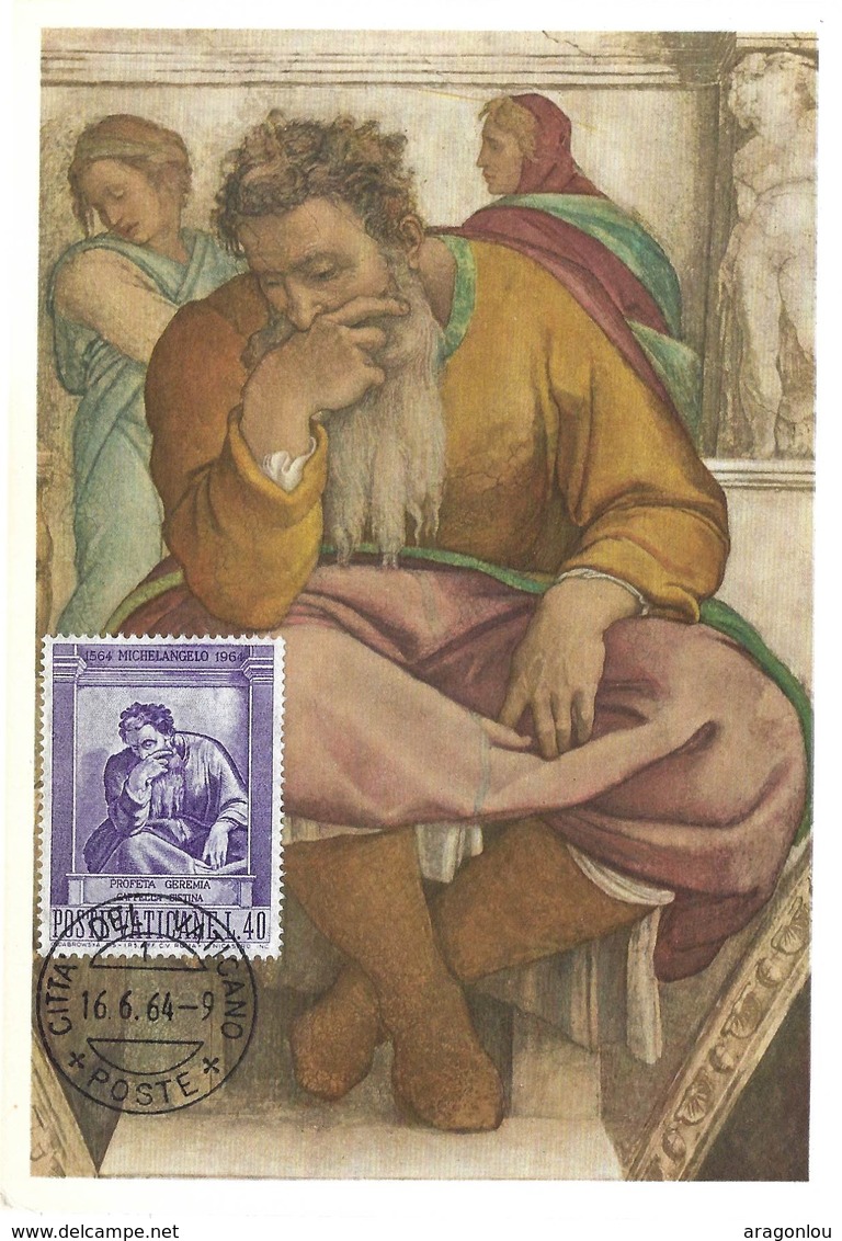 Profeta Hieremias-Michelangelo, 16.6. 1964 (2scans) - Cartes-Maximum (CM)